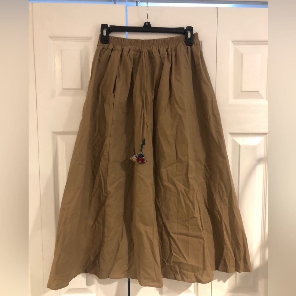 Brown linen small skirt